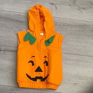 Charming Pumpkin Hoodie Costume for Kids - Orange and Green